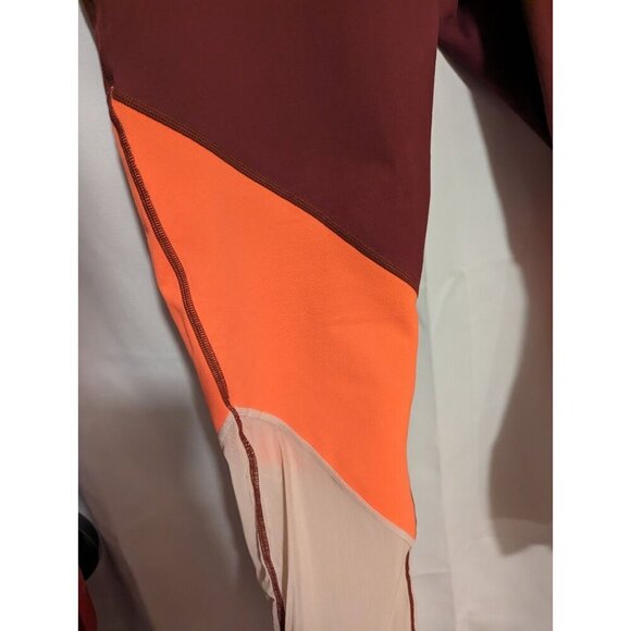 Fabletics Zone High Waisted Legging Large/XL Burgundy Rust Desert Rose Pant - Picture 5 of 16